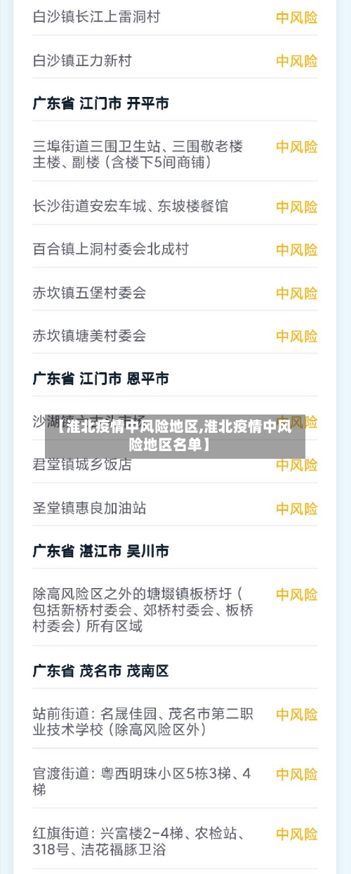 【淮北疫情中风险地区,淮北疫情中风险地区名单】